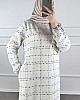 Cepli Tüvit Elbise - Beyaz