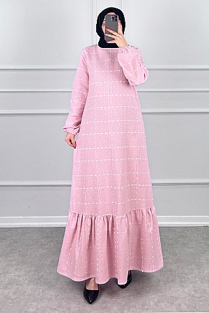 Tüvit Elbise - Pembe