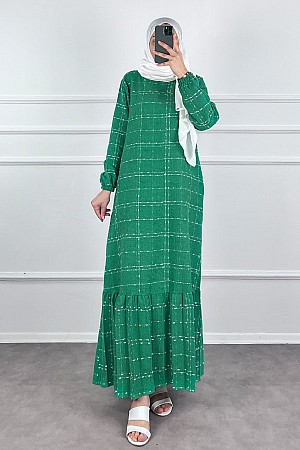 Cepli Tüvit Elbise - Yeşil Cepli Tüvit Elbise - Yeşil