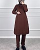 Uzun Tesettür İkili Takım - Kahve