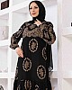 Vintage Pamuk Viskon Elbise - Siyah