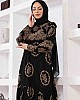 Vintage Pamuk Viskon Elbise - Siyah