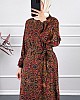 Vip Desenli Elbise - Bordo