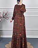 Vip Desenli Elbise - Bordo