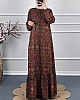 Vip Desenli Elbise - Bordo