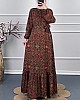 Vip Desenli Elbise - Bordo
