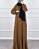 Volanlı Ayrobin Elbise - Camel