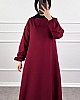 Volanlı Elbise - Bordo