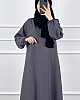 Volanlı Elbise - Gri
