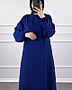 Volanlı Jakar Elbise - Lacivert