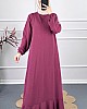 Volanlı Tesettür Elbise - Pembe
