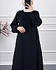 Volanlı Tesettür Elbise - Siyah