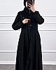 Yakalı Tesettür Elbise - Siyah