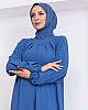 Yakası Piliseli Ayrobin Elbise - İndigo
