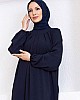 Yakası Piliseli Ayrobin Elbise - Lacivert