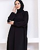 Yakası Piliseli Ayrobin Elbise - Siyah Yakası Piliseli Ayrobin Elbise - Siyah
