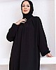 Yakası Piliseli Ayrobin Elbise - Siyah Yakası Piliseli Ayrobin Elbise - Siyah