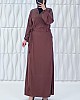 Bağlamalı Namaz Elbisesi - Kahverengi