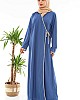Yandan Bağlamalı Namaz Elbisesi - Mavi
