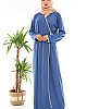 Yandan Bağlamalı Namaz Elbisesi - Mavi