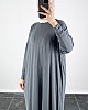 Yarasa Kol Elbise - Gri