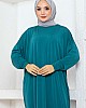 Yarasa Kol Elbise - Petrol Mavisi