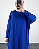 Yarasa Kol Elbise - Saks Mavisi
