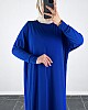 Yarasa Kol Elbise - Saks Mavisi