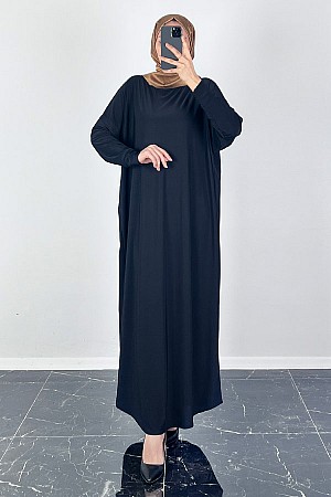 Yarasa Kol Elbise - Siyah