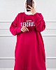 Yazı Detaylı Tunik - Pembe