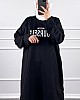 Yazı Detaylı Tunik - Siyah