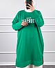 Yazı Detaylı Tunik - Yeşil