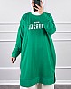 Yazı Detaylı Tunik - Yeşil