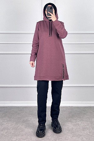 Yırtmaç Detaylı İkili Takım - Gül Kurusu