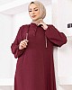 Zincir Detaylı Ayrobin Elbise - Bordo