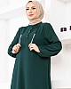 Zincir Detaylı Ayrobin Elbise - Çam Yeşili