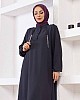 Zincir Detaylı Ayrobin Elbise - Füme