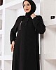 Zincir Detaylı Ayrobin Elbise - Siyah