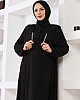 Zincir Detaylı Ayrobin Elbise - Siyah