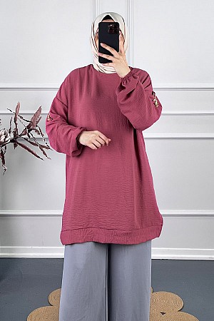 Zincir Detaylı Tunik - Pudra Zincir Detaylı Tunik - Pudra