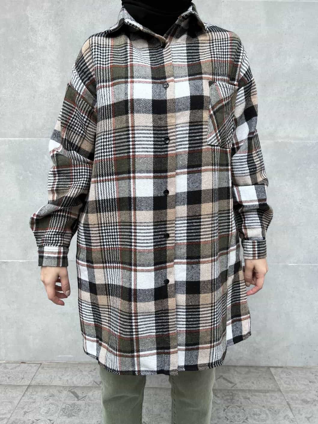 Ekose Oduncu Gömlek - Kahverengi