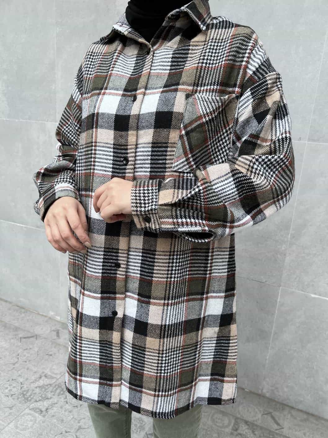 Ekose Oduncu Gömlek - Kahverengi