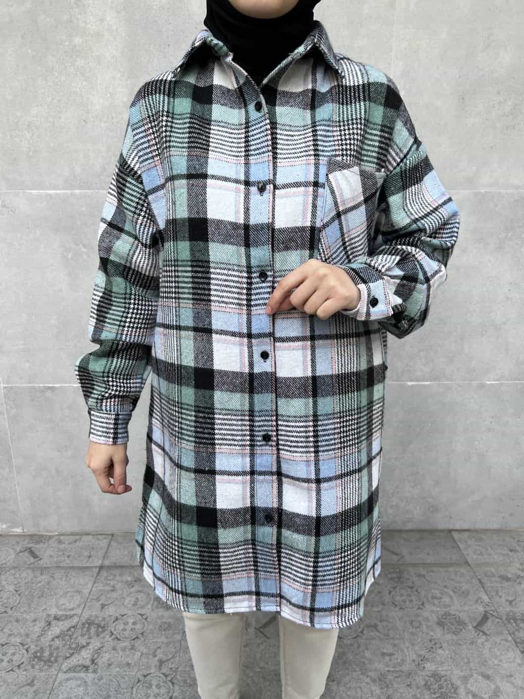 Ekose Oduncu Gömlek - Mavi