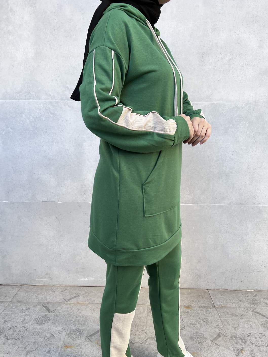 Aerobin Detaylı İkili Eşofman Takımı - Yeşil Aerobin Detaylı İkili Eşofman Takımı - Yeşil