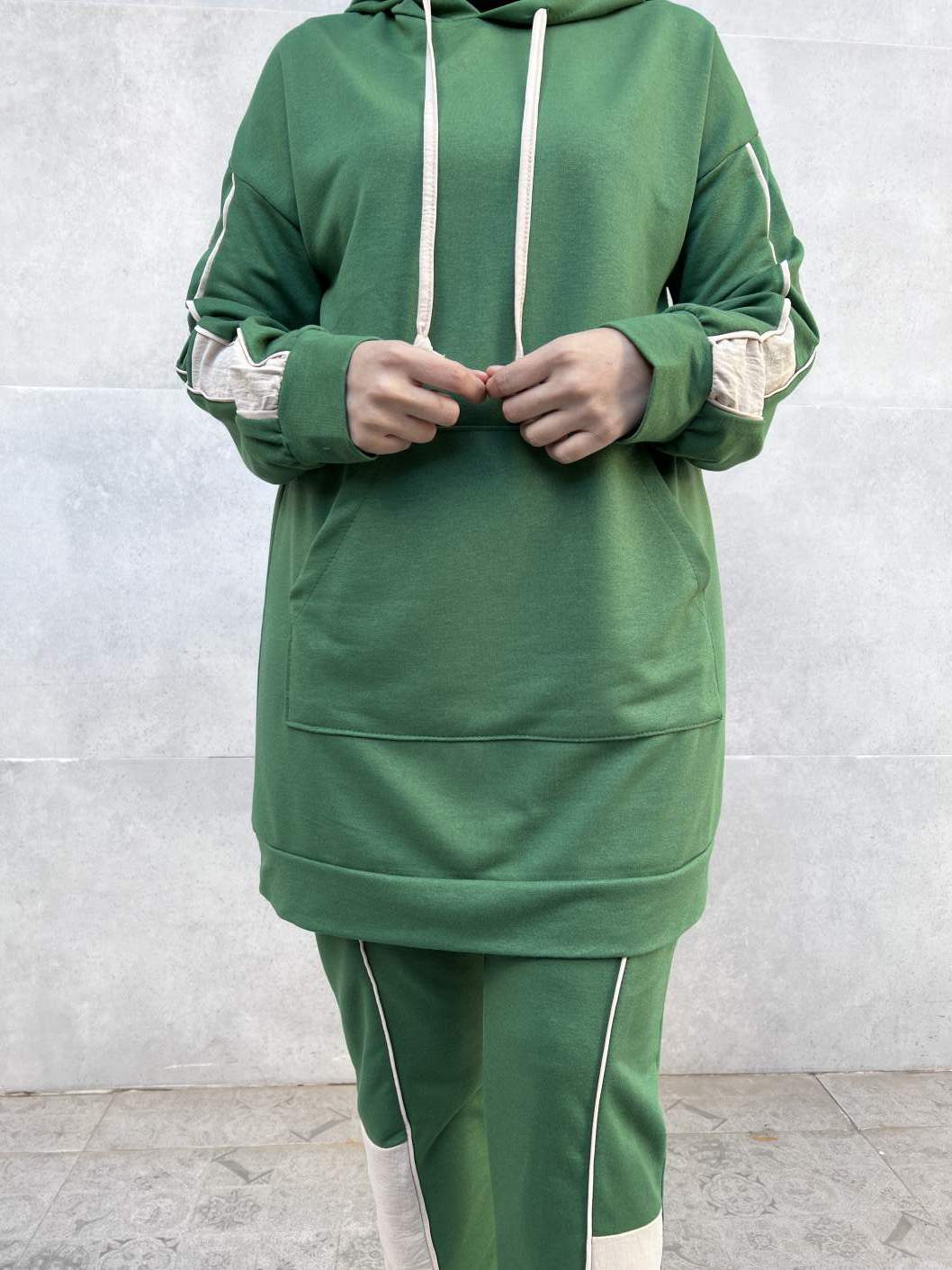 Aerobin Detaylı İkili Eşofman Takımı - Yeşil Aerobin Detaylı İkili Eşofman Takımı - Yeşil