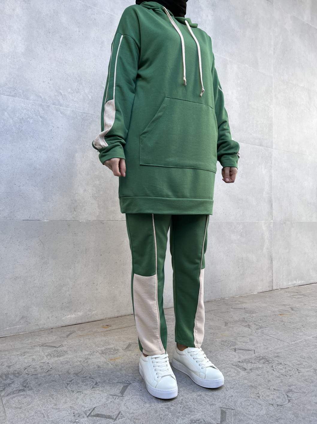 Aerobin Detaylı İkili Eşofman Takımı - Yeşil Aerobin Detaylı İkili Eşofman Takımı - Yeşil