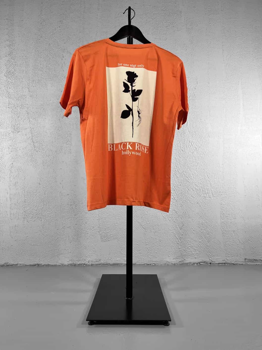 Arkası Gül Desenli Tişört - Turuncu