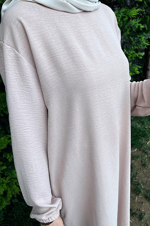 Armalı Ayrobin Kumaş Tunik - Krem