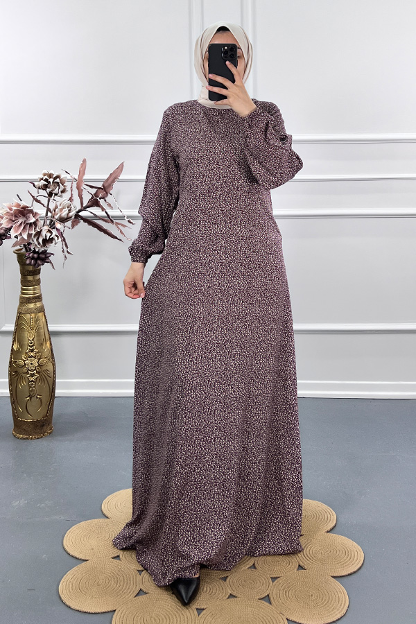 Belden Oturtmalı Elbise - Gül Kurusu