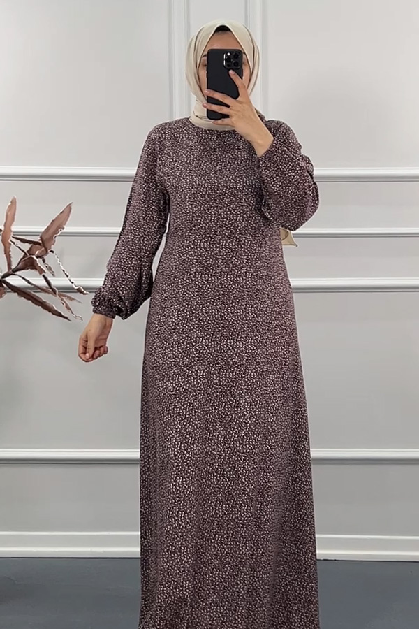 Belden Oturtmalı Elbise - Gül Kurusu